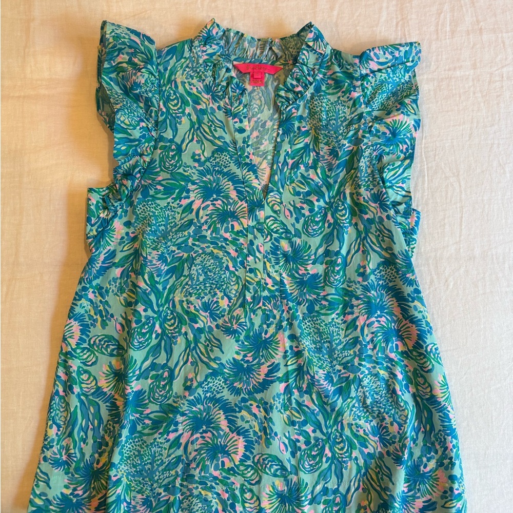 Lilly Pulitzer Ruffle Sleeve Blouse – Size Small